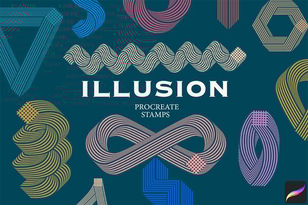 Procreate illusion brush stamps from Envato elements