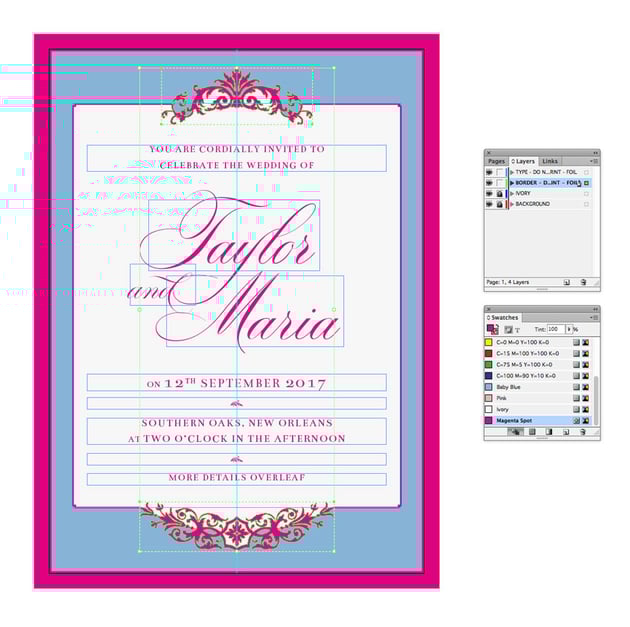 magenta spot applied