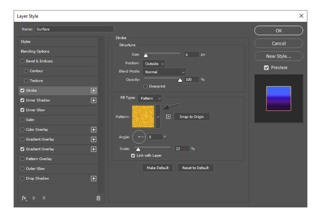 How to apply a Stroke pattern