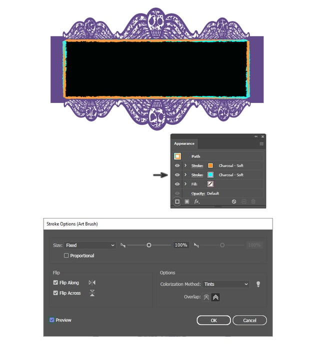 How to make a grunge frame with brush strokes 