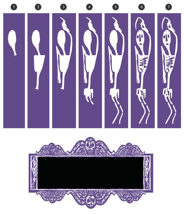 How to draw a creepy skeleton 