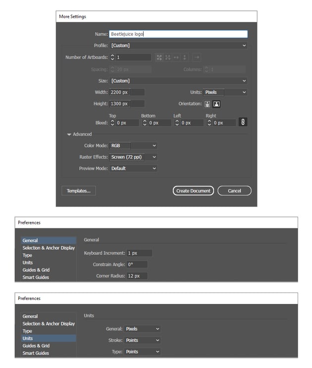 How to open a new document in Illustrator 