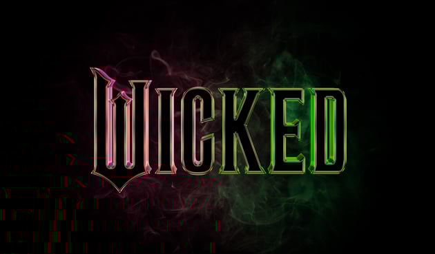 Wicked movie text effect logo final image duotone version