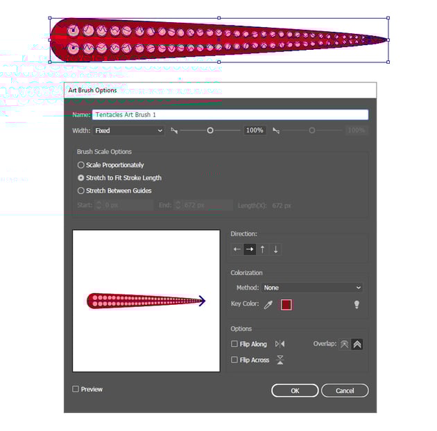 how to save the first tentacle Illustrator brush