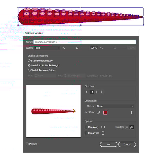 how to save the second tentacle Illustrator brush