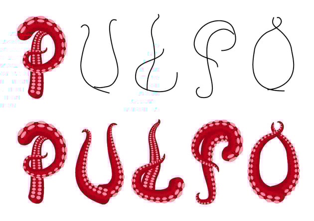 how to create the tentacles text design