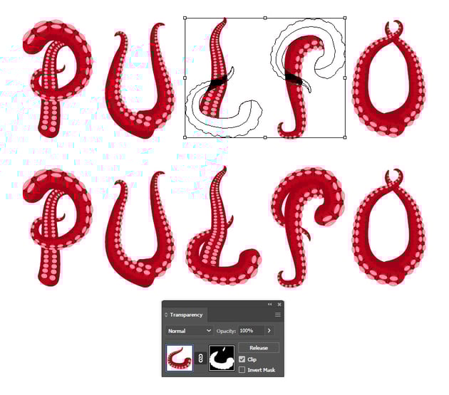 how to create the twisted tentacles design