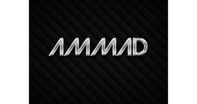 User ammad created a personalized version of a metallic text effect tutorial by Enrique Elicabe