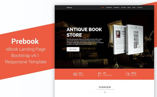 Prebook HTML website template