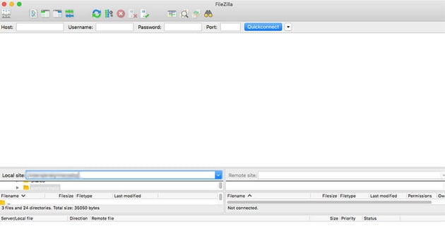 Filezilla QuickConnect