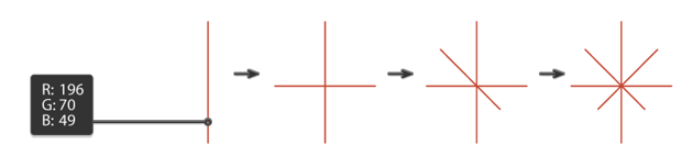 how to create the brown stalk for the maple leaf
