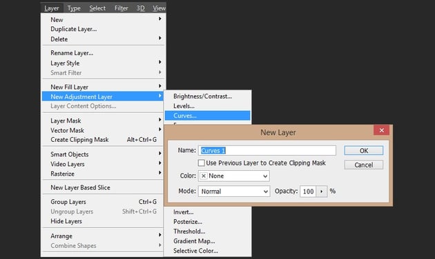 Creating the first adjustment layer
