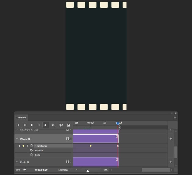 Creating the last keyframe for the second image