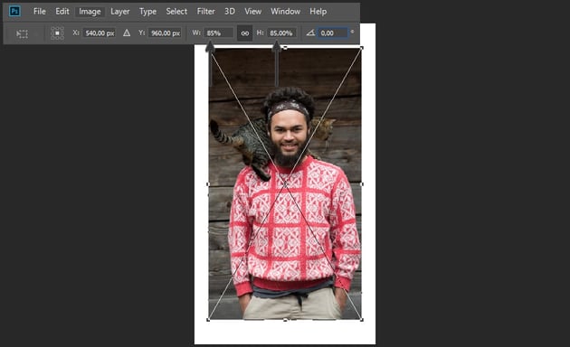 Resizing the first image