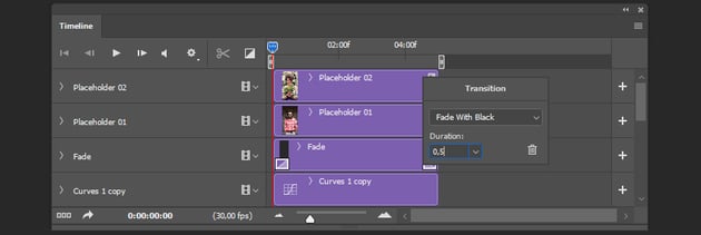 Changing the duration of the fade inout animation