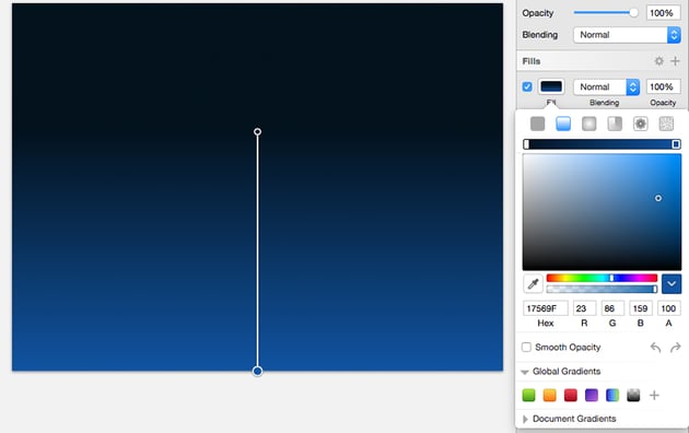 Set bottom color of the gradient