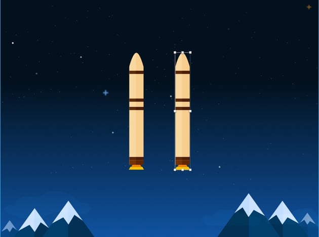 Duplicate rocket booster and move it to the right