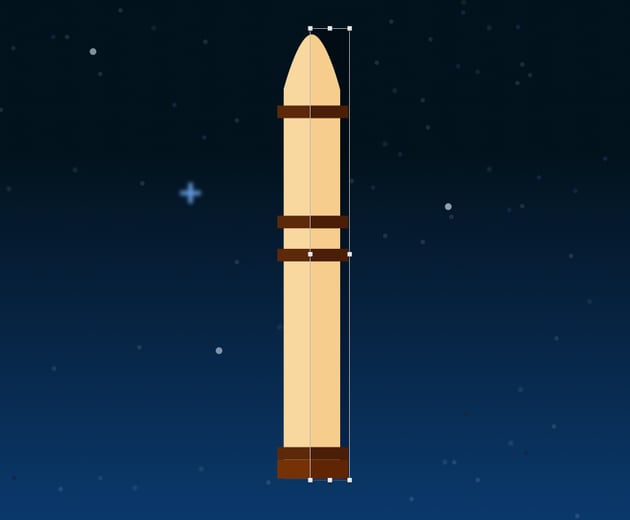 Rocket booster shadow - adjust blending and opacity