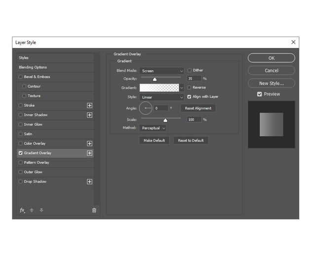 adding gradient overlay effect