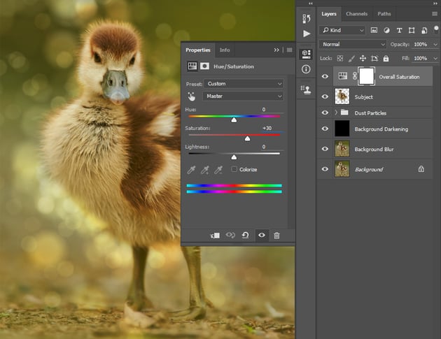 Adjusting saturation