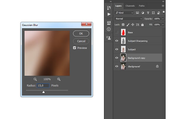adding gaussian blur filter