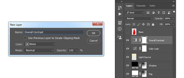 creating new adjustment layer