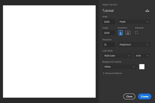 creating new dust brush Photoshop file