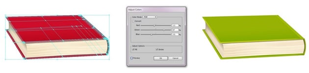 recolor the book to green