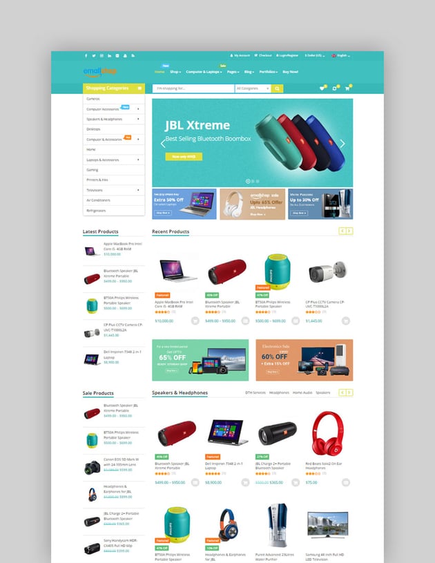 EmallShop - Plantilla de tienda online responsive para WooCommerce y WordPress