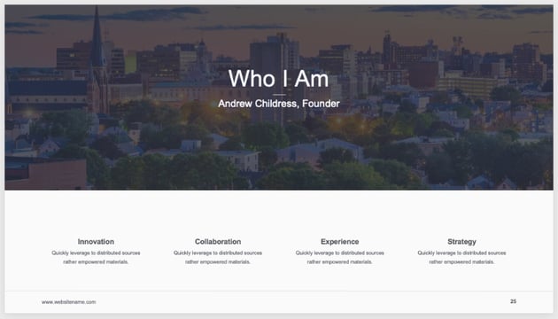 Introductory title page in PowerPoint