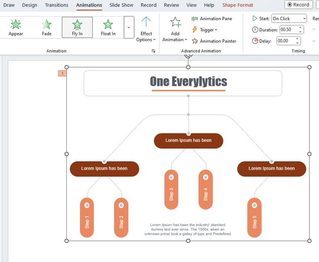 PowerPoint mind map template animation