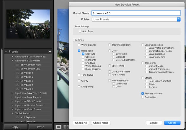 Exposure Toolkit Preset