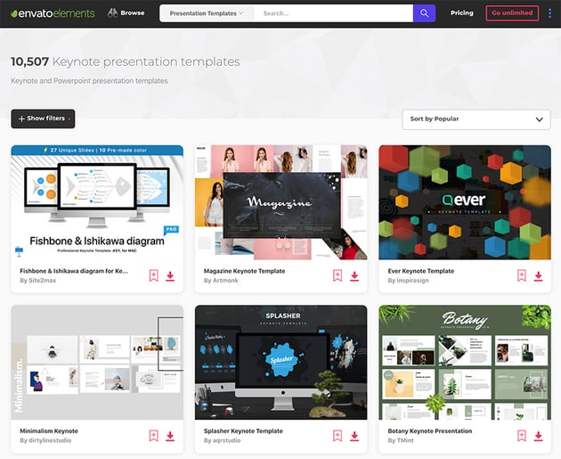 Envato Elements Keynote library