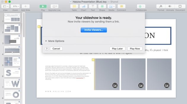 Share in Keynote Live