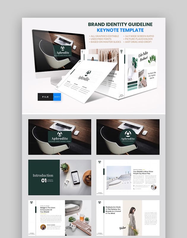 Plantilla Keynote para manual de identidad de marca