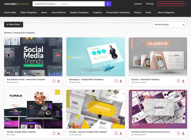 Envato Elements best presentation online