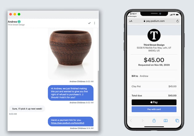 Podium payment mockup