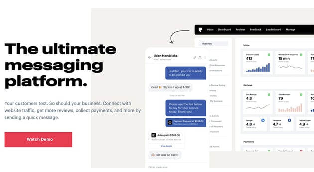 Podium pay by text platform