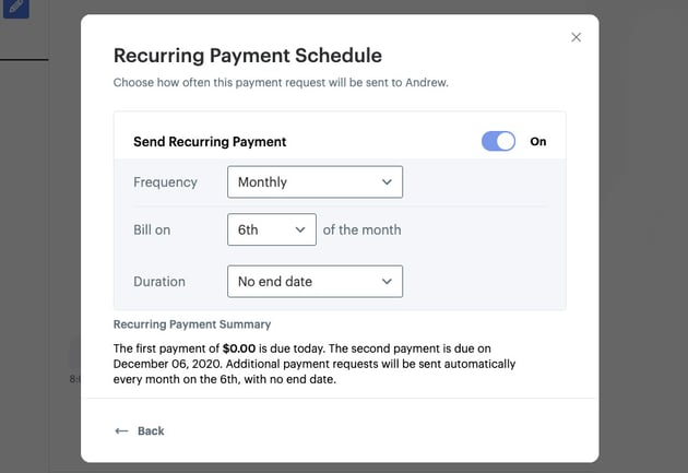 Recurring mobile payment via SMS