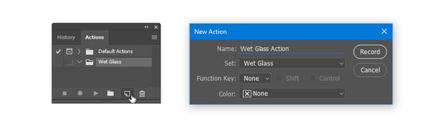 Create new Action and start recording