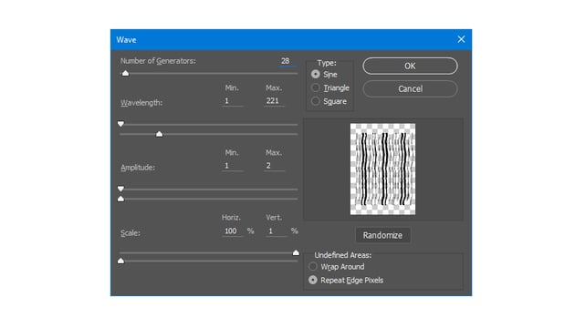 Applying Wave Filter on the water drips