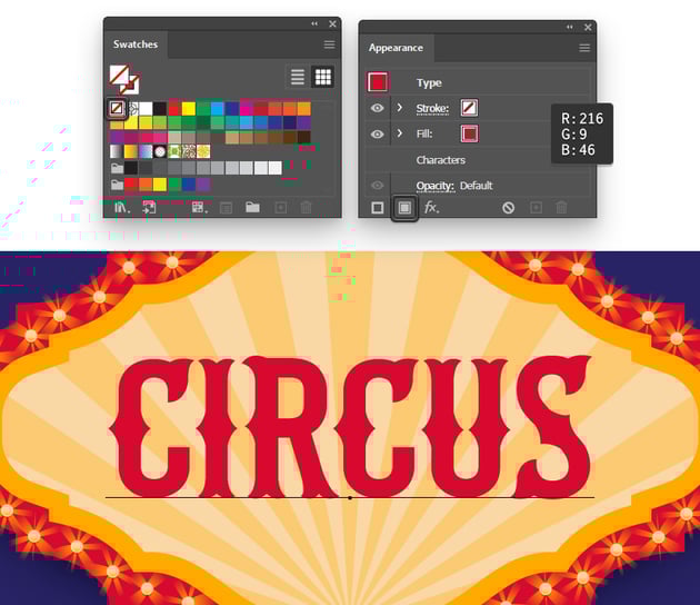circus text fill