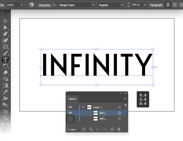 add text duplicate and hide in illustrator