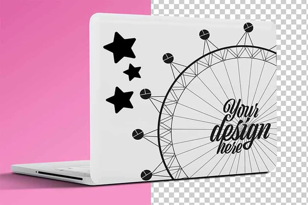 Laptop Sticker Mockup