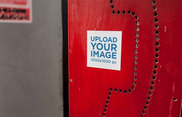 Sticker on Wall Mockup