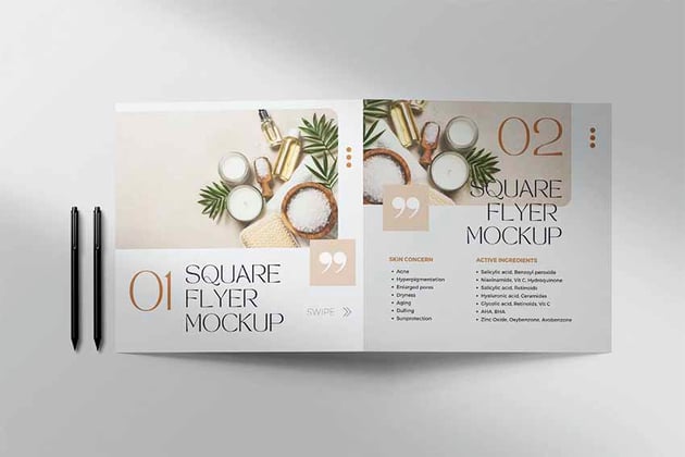 Square Pamphlet Mockup
