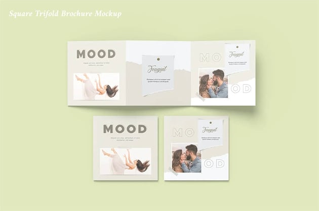 Square Trifold Brochure Mockup 