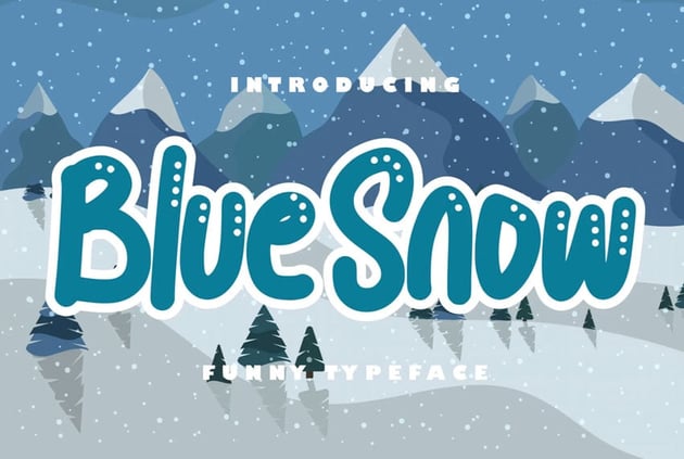 Blue Snowy Font
