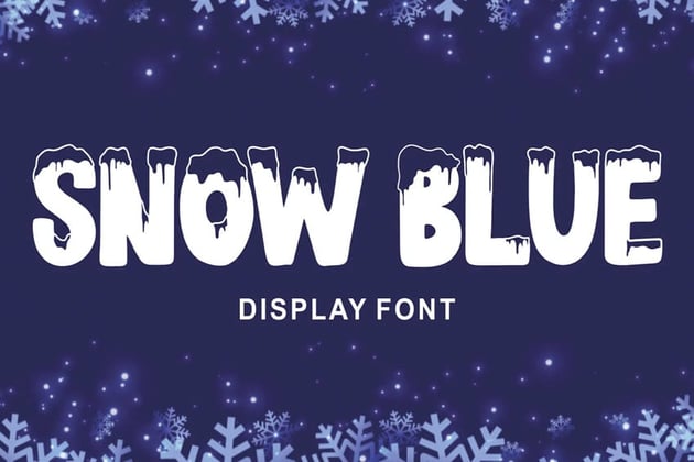 Snow Blue Icy Lettering
