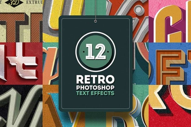 12 Retro Photoshop Text Effects